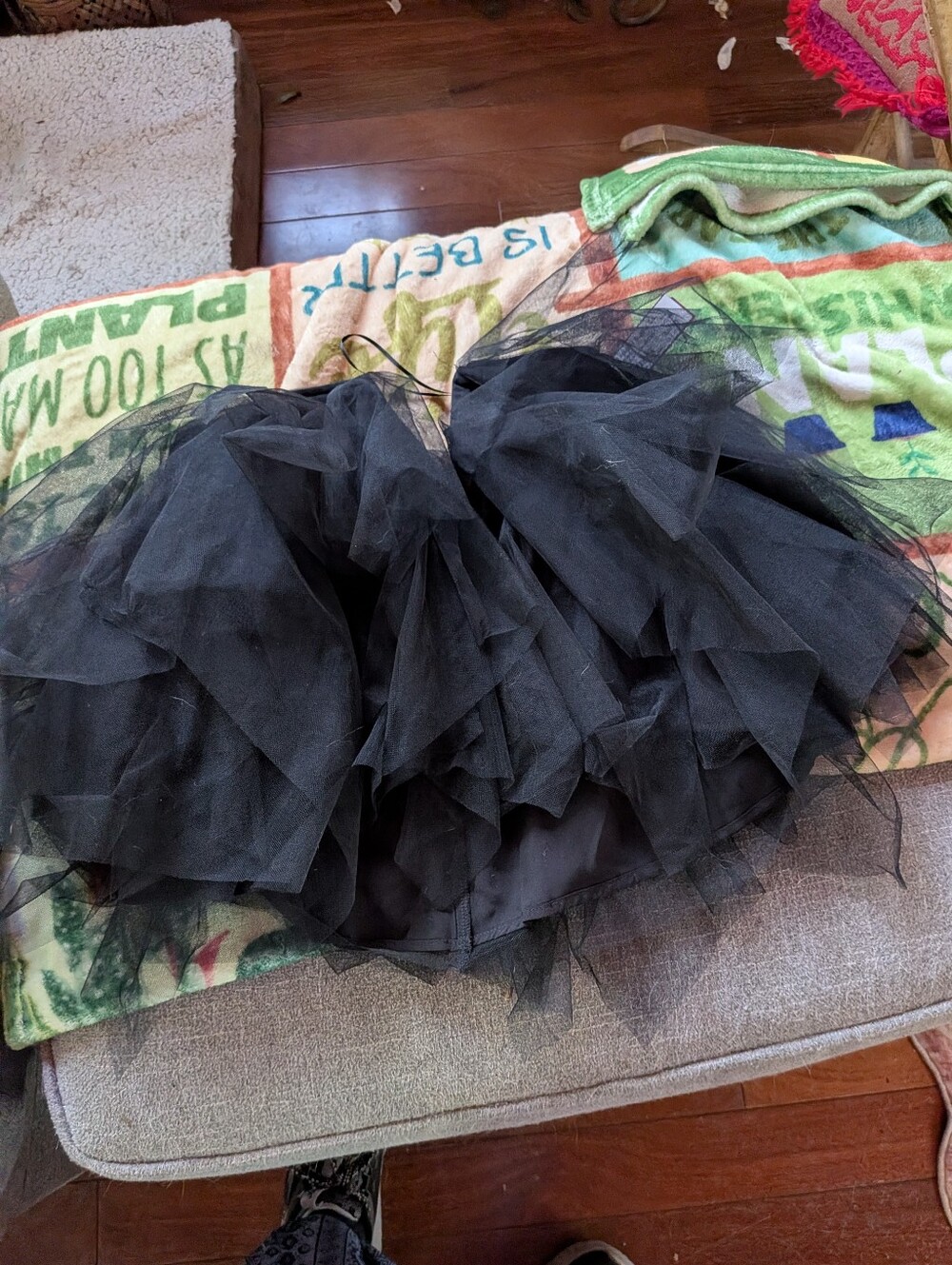 Blue Blush Black Layered Tulle Skater Skirt